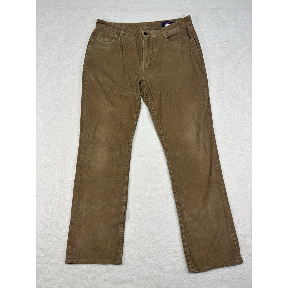 Vineyard Vines Pants Men's Size 35x32 Corduroy Tan Brown Khaki 5 Pocket Pants